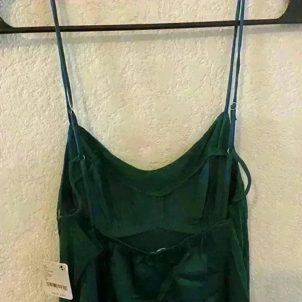 Free People Intimately Free City Cool Slip Fairy Dress Mesh In Evergreen Size S - Picture 10 of 12